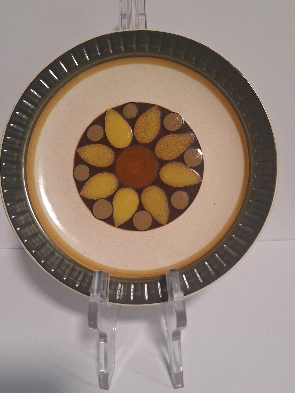 4pcVintage MCM Casual Ceram Electra Lido Stoneware Plate 8014 Japan Retro 1970s